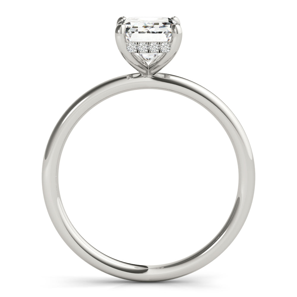 Madilyn Emerald Lab Grown Diamond Solitaire Engagement Ring IGI Certified-VIRABYANI